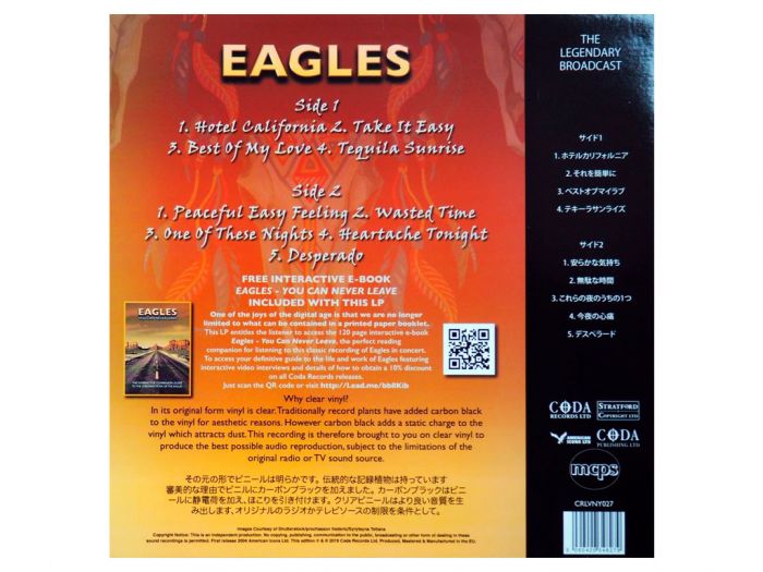 Виниловая пластинка EAGLES – You Can Never Leave: Live At Burbank, 2004/2019 Limited Edition (LP, Clear Vinyl)