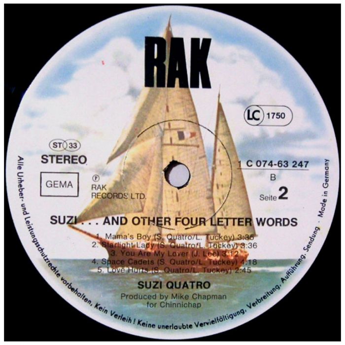 Виниловая пластинка SUZI QUATRO ‎– Suzi... And Other Four Letter Words, 1979 (LP)