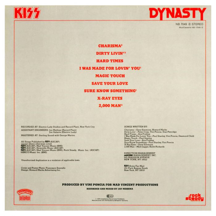 Виниловая пластинка KISS – Dynasty, 1979 (LP)