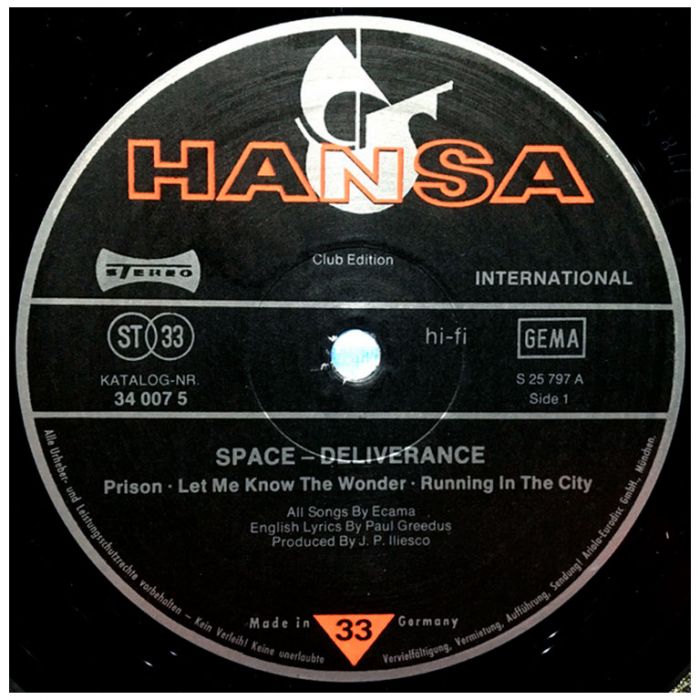 Виниловая пластинка SPACE – Deliverance, 1977/1978 (LP, Club Edition)