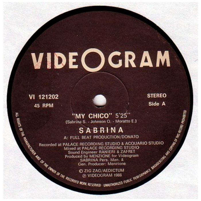 Виниловая пластинка SABRINA ‎– My Chico, 1988 (EP, Maxi-Single)