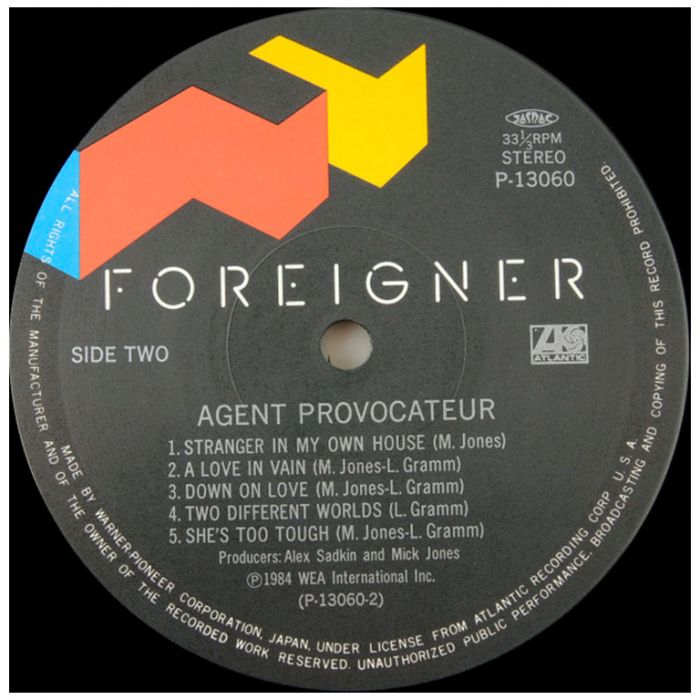 Виниловая пластинка FOREIGNER ‎– Agent Provocateur, 1984/1985 (LP)