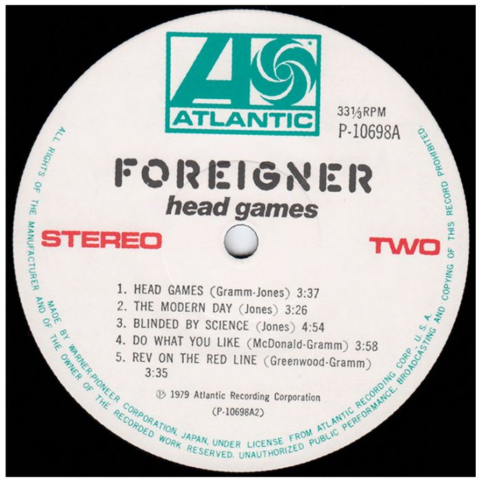 Виниловая пластинка FOREIGNER ‎– Head Games, 1979 (LP)