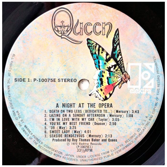 Виниловая пластинка QUEEN ‎– A Night At The Opera, 1975 (LP)