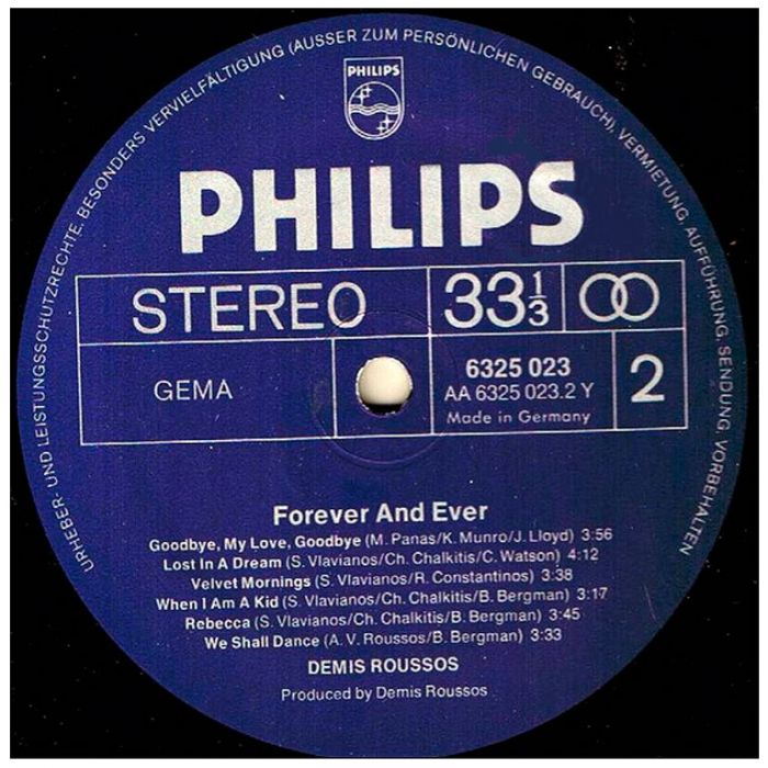 Виниловая пластинка DEMIS ROUSSOS ‎– Forever And Ever, 1973 (LP)