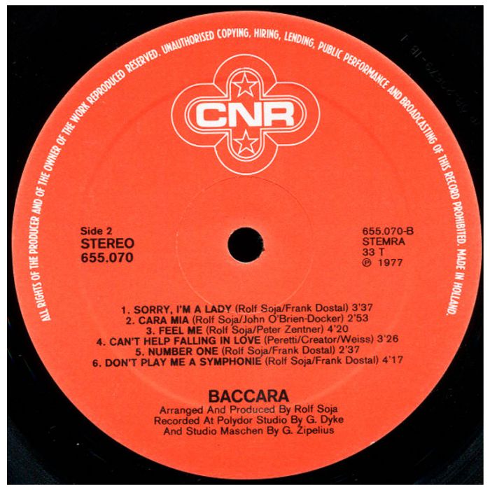 Виниловая пластинка BACCARA ‎– Baccara, 1977 (LP)