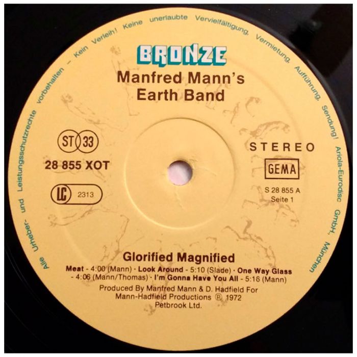 Виниловая пластинка MANFRED MANN'S EARTH BAND ‎– Glorified Magnified, 1972/1977 (LP)