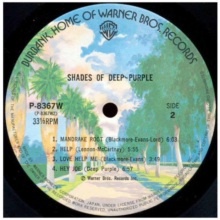 Виниловая пластинка DEEP PURPLE ‎– Shades Of Deep Purple, 1968 (LP, Reissue 1973)