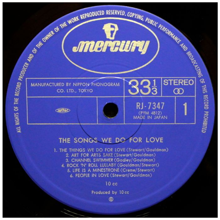 Виниловая пластинка 10CC ‎– The Songs We Do For Love, 1978 (LP)