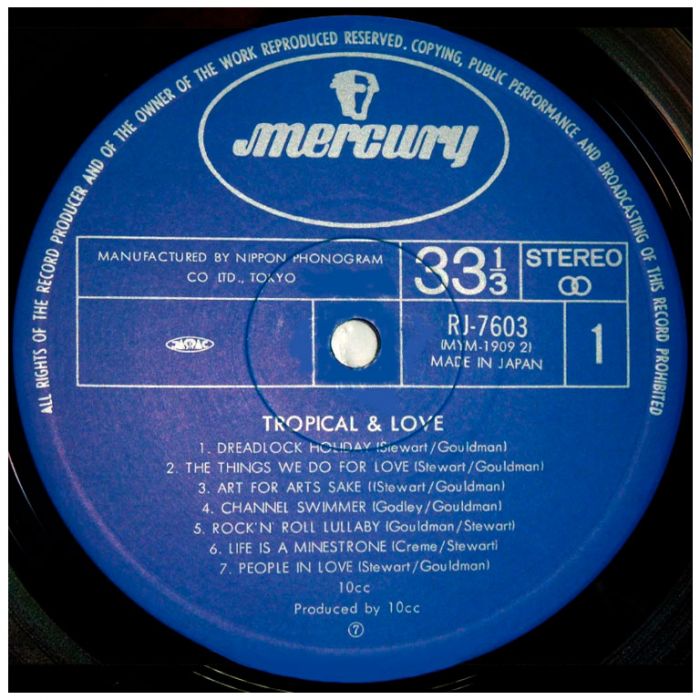 Виниловая пластинка 10CC ‎– Tropical & Love, 1979 (LP)