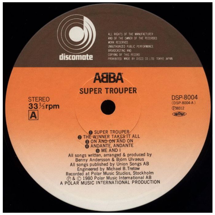 Виниловая пластинка ABBA ‎– Super Trouper, 1980 (LP)