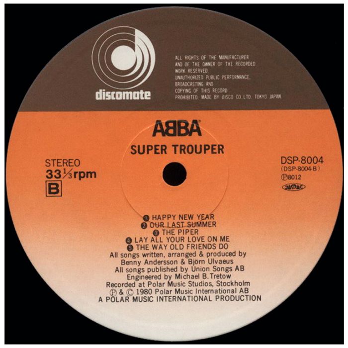 Виниловая пластинка ABBA ‎– Super Trouper, 1980 (LP)