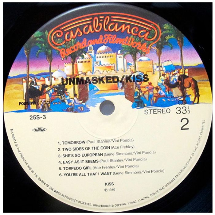 Виниловая пластинка KISS – Unmasked, 1980 (LP)