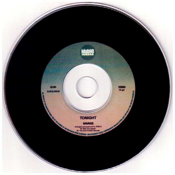 Компакт диск SAVAGE ‎– Tonight, 1984 (CD, Reissue, Remastering, Unofficial Release 2009)