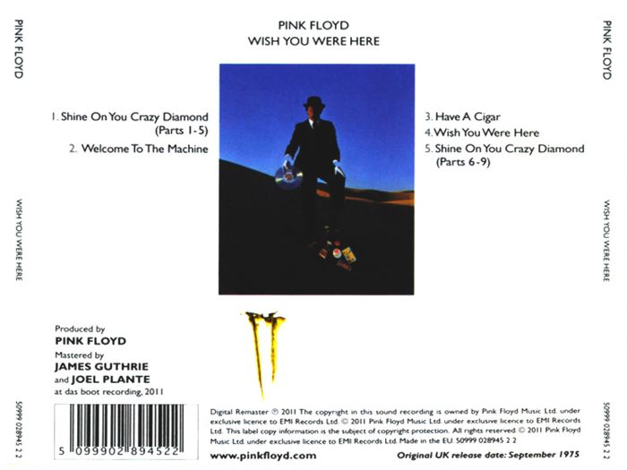 Компакт диск PINK FLOYD – Wish You Were Here, 1975 (CD, Reissue, Remastered, Unofficial Release 2011)