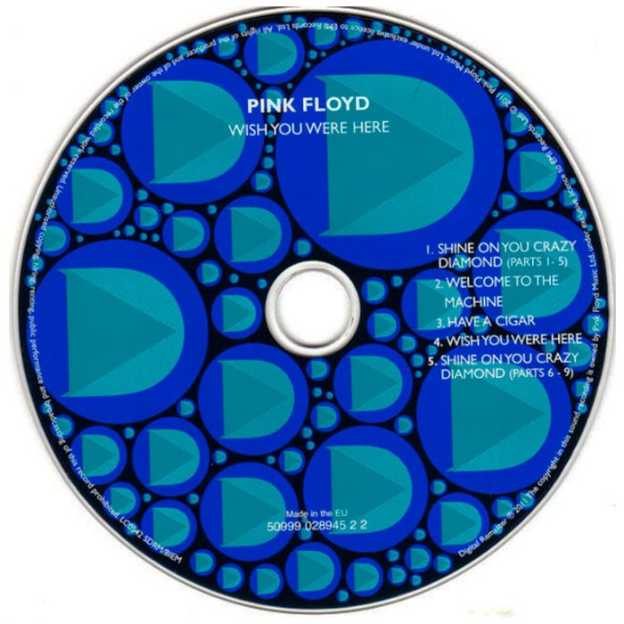 Компакт диск PINK FLOYD – Wish You Were Here, 1975 (CD, Reissue, Remastered, Unofficial Release 2011)