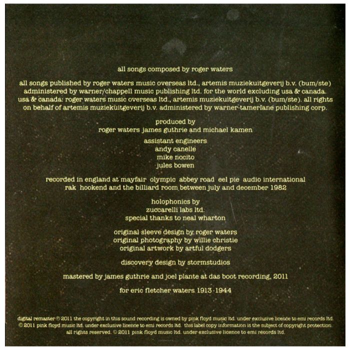 Компакт диск PINK FLOYD – The Final Cut, 1983 (CD, Reissue, Remastered, Unofficial Release 2011)