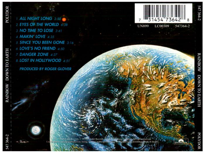 Компакт диск RAINBOW – Down To Earth, 1979 (CD, Reissue, Remastered, Unofficial Release 1999)
