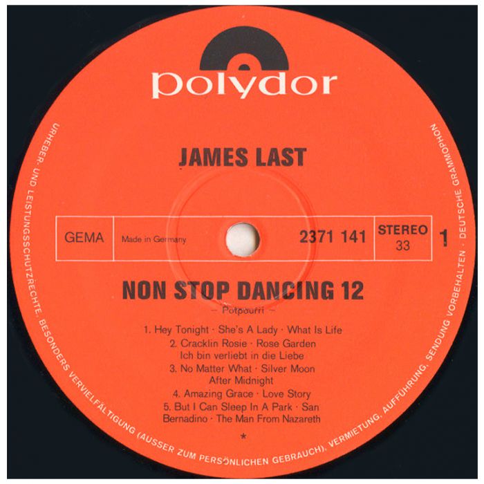 Виниловая пластинка JAMES LAST ‎– Non Stop Dancing 12, 1971 (LP)