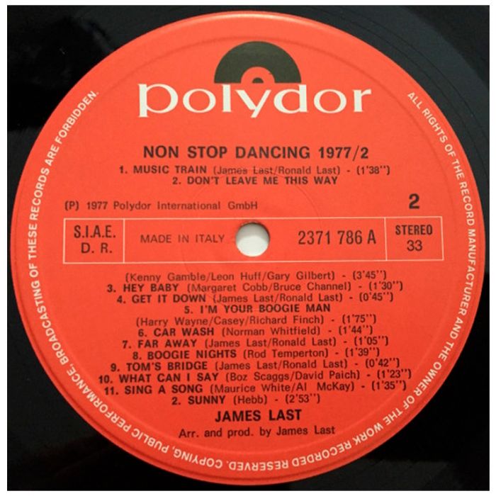Виниловая пластинка JAMES LAST ‎– Non Stop Dancing '77/2, 1977 (LP)