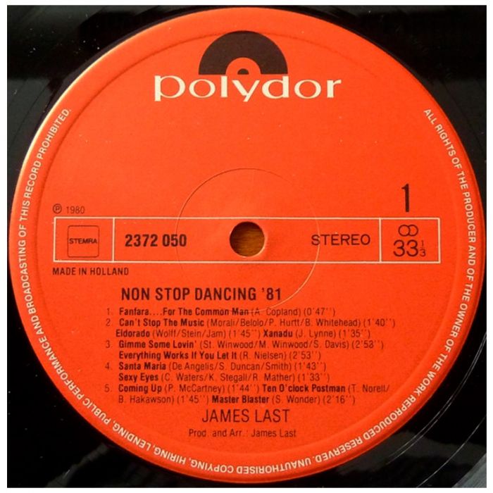 Виниловая пластинка JAMES LAST ‎– Non Stop Dancing '81, 1981 (LP)
