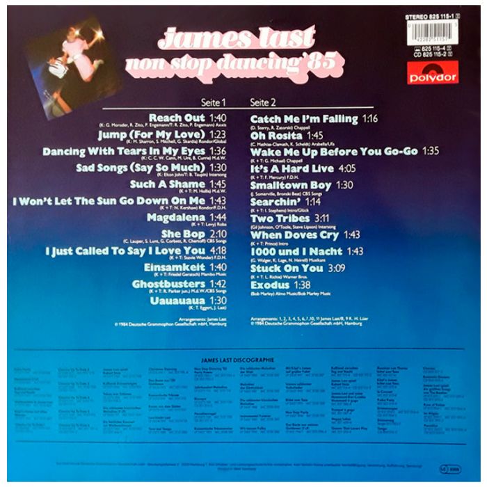 Виниловая пластинка JAMES LAST ‎– Non Stop Dancing '85, 1985 (LP)