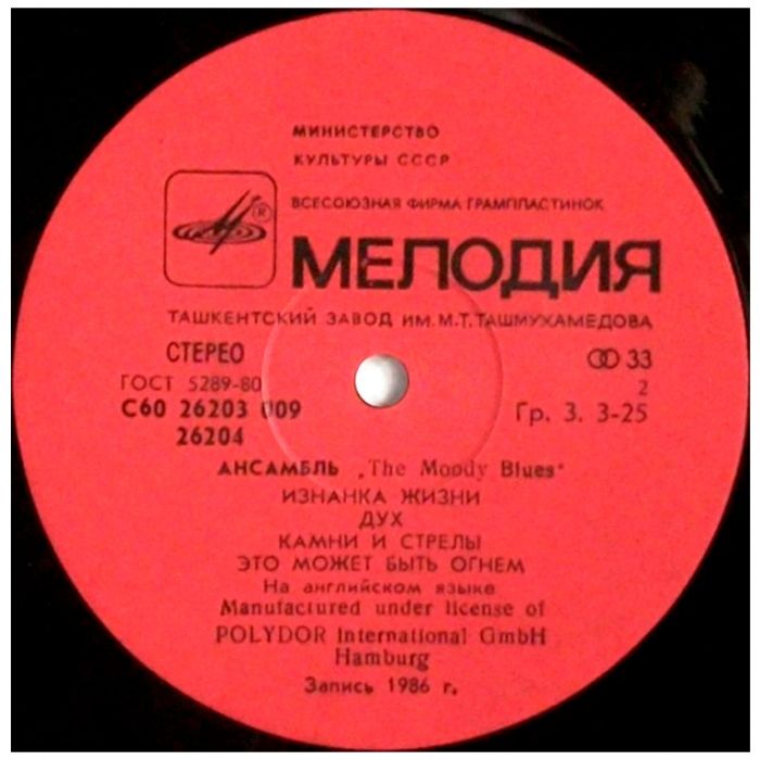 Виниловая пластинка THE MOODY BLUES ‎– The Other Side Of Life, 1987 (LP)